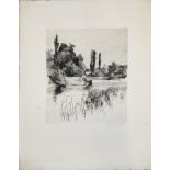 Otto Ubbelohde, Flüsse, 2 Radierung, einmal signiert