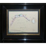 Panamarenko, "Een modern magnetisch Ruimteship centrifugaal aangedreven - plan 4", handkolorierte, 