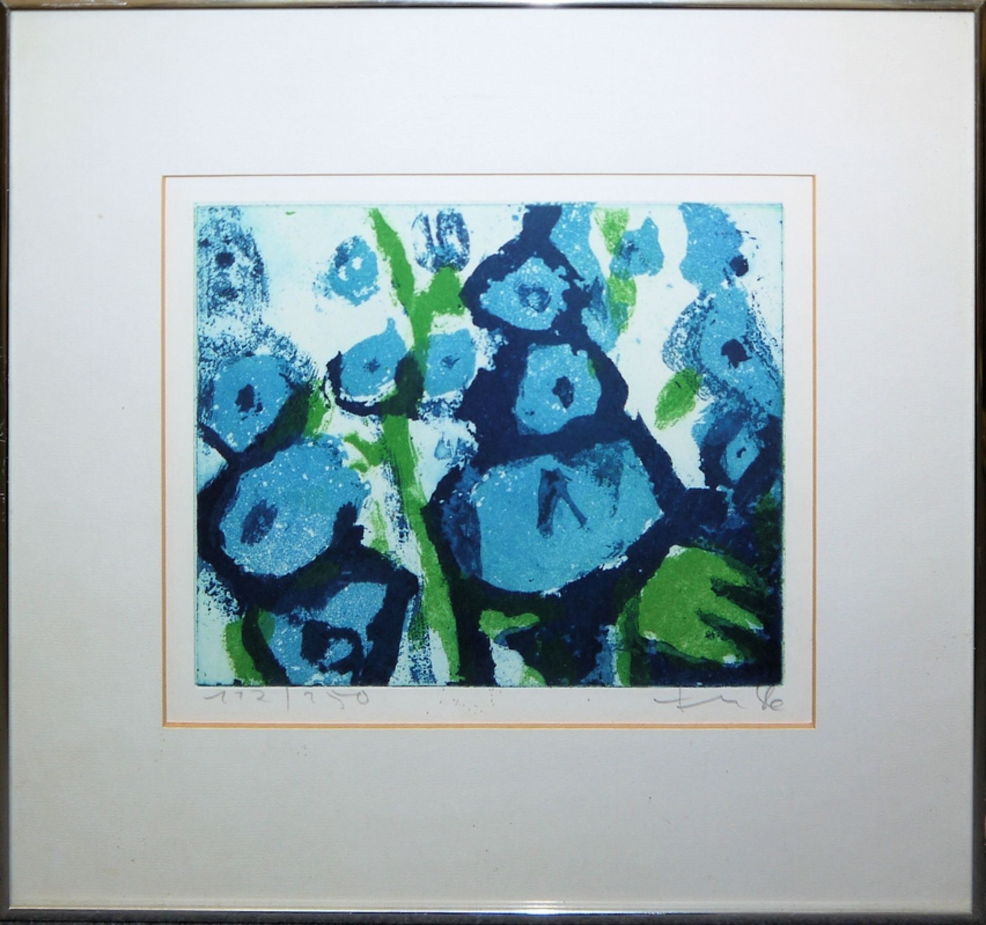 Klaus Fußmann, "Blumen/Blüten", 2 Arbeiten: Mischtechnik & Farb-Aquatinta - Bild 3 aus 4