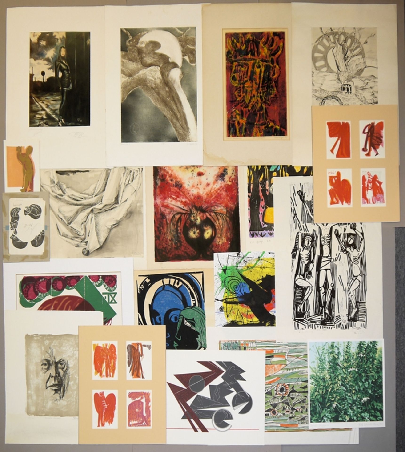 Interessantes Künstlerkonvolut mit 33 Arbeiten, Graphik und Originale, u.a. Joan Miró, HAP Grieshab