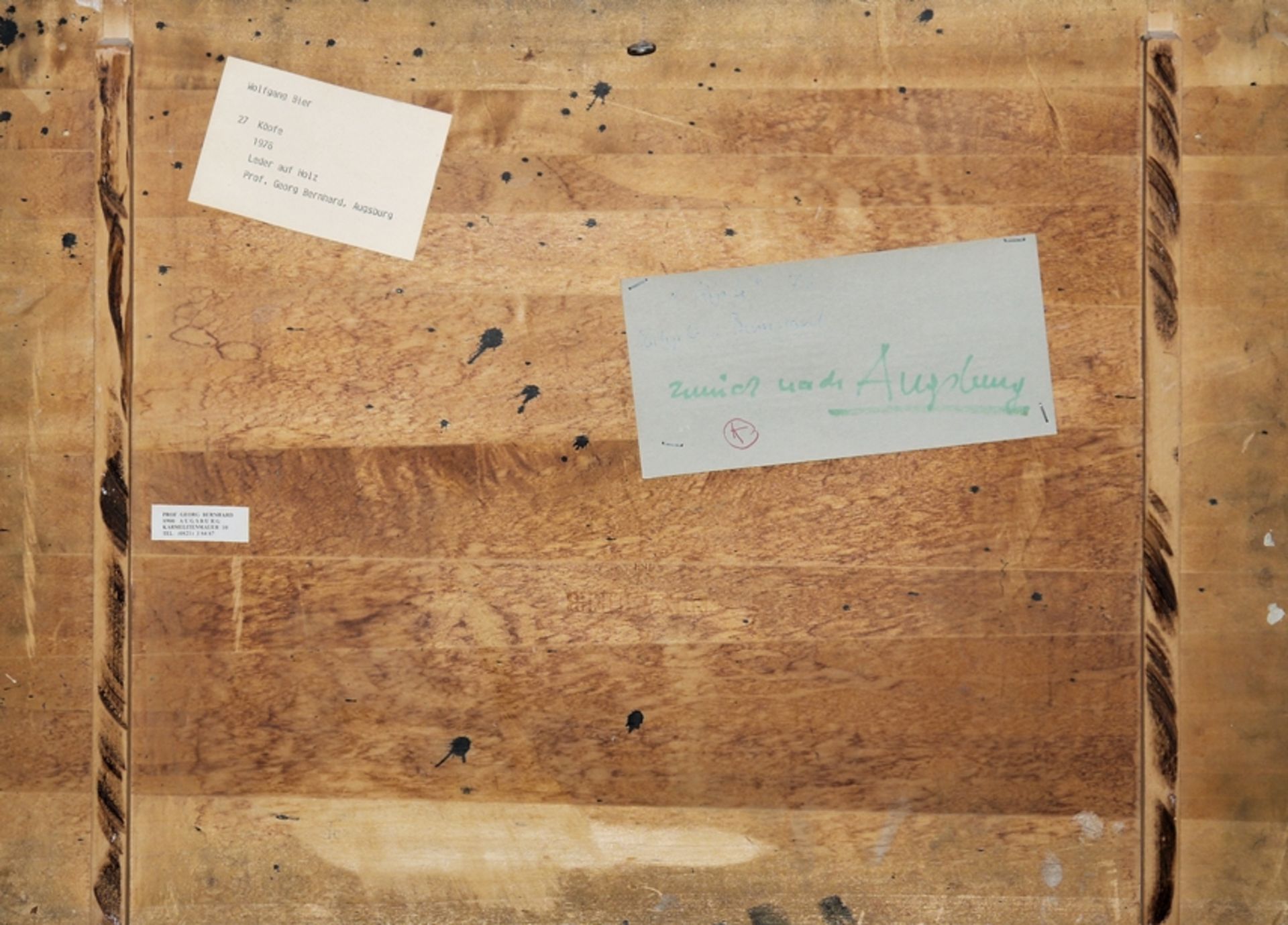 Wolfgang Bier, "Köpfe", Wandplastik mit Zeichnung auf Leder von 1976 - Bild 2 aus 2