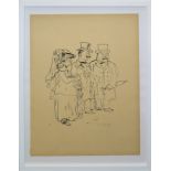 George Grosz, "Hinterbliebene", signierte Photolithographie sowie das beigebundene Informationsblat