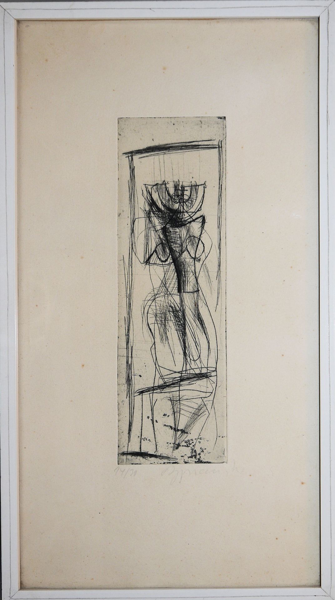 Rolf Szymanski, "Kleines Spielkartenbild III", Bronzeplastik von 1968-1969 und Figur, Radierung, ge - Bild 3 aus 3