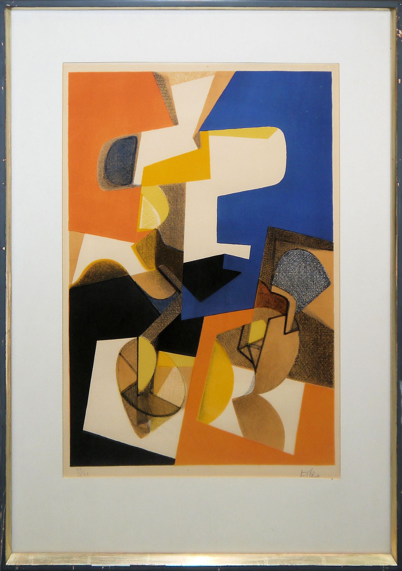 Maurice Estève, Le Prince, signierte Farblithographie von 1954, gerahmt