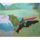 Otto Rausch, Landschaft, Ölgemälde von 1957, gerahmt