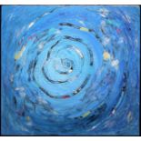 Dietmar Brixy, "Im Strudel des Lebens", großes Ölgemälde von 1998, im Stahlrahmen, mit Zertifikat