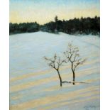 Julius Koch, Winterlandschaft, Ölgemälde von 1932 & Tschechischer Maler, "Predjari (Vorfrühling)", 