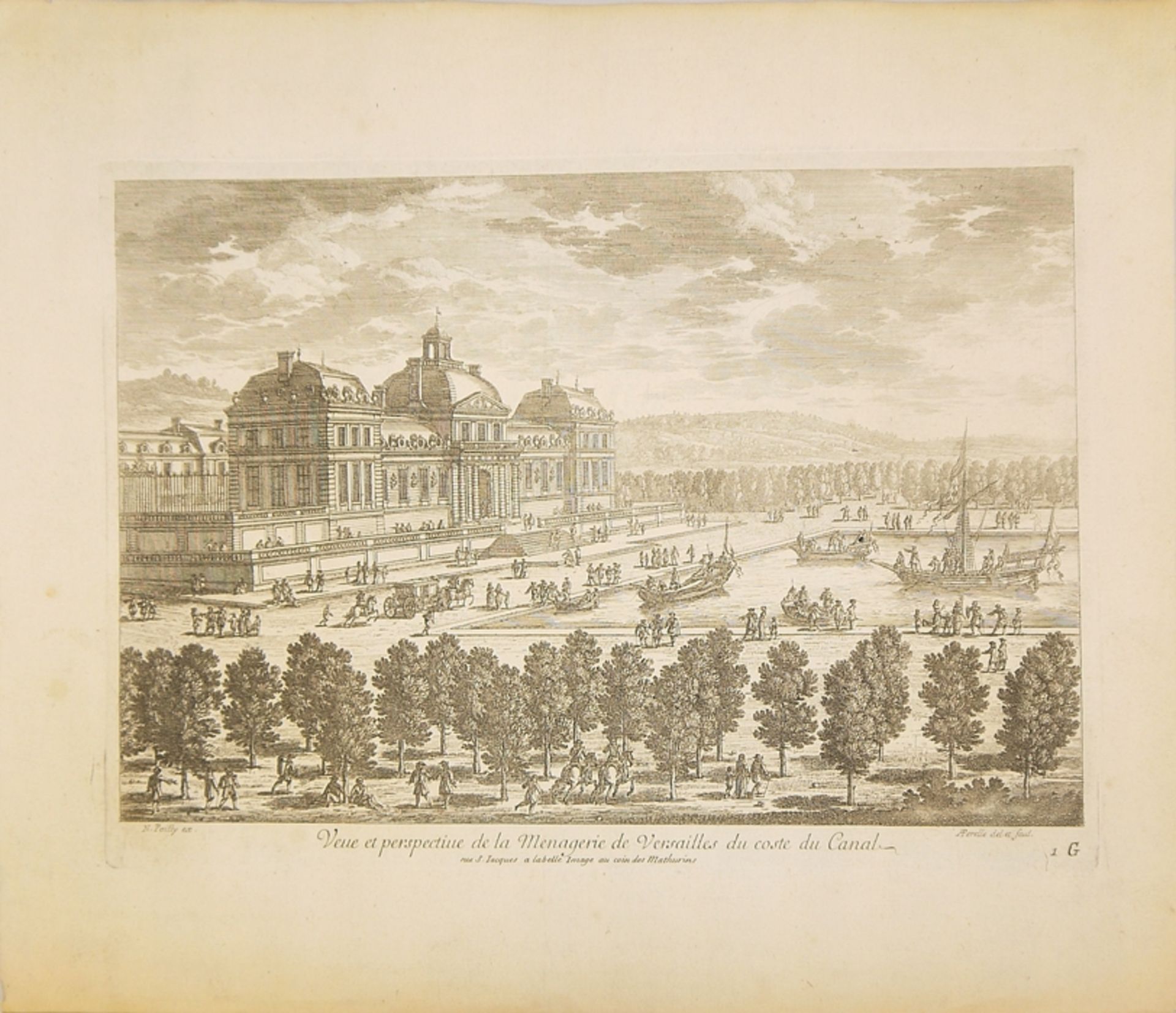 Paris & Versailles, 19 Kupferstiche & Radierungen des 17. Jhs., Nicolas de Poilly, Adam Perelle u.a - Bild 2 aus 4