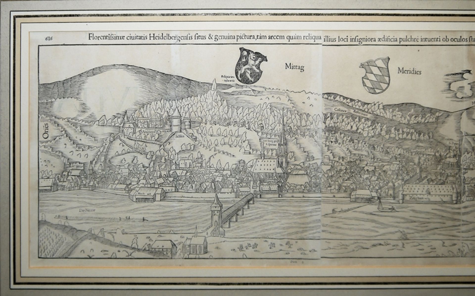 Sebastian Münster, "Florentisimae ciutatis Heidelbergensis situs & genuina pictura, tàm arcem quàm  - Bild 3 aus 3