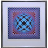 Victor Vasarely, "Hang", großer signierter Farbsiebdruck von 1979, gerahmt