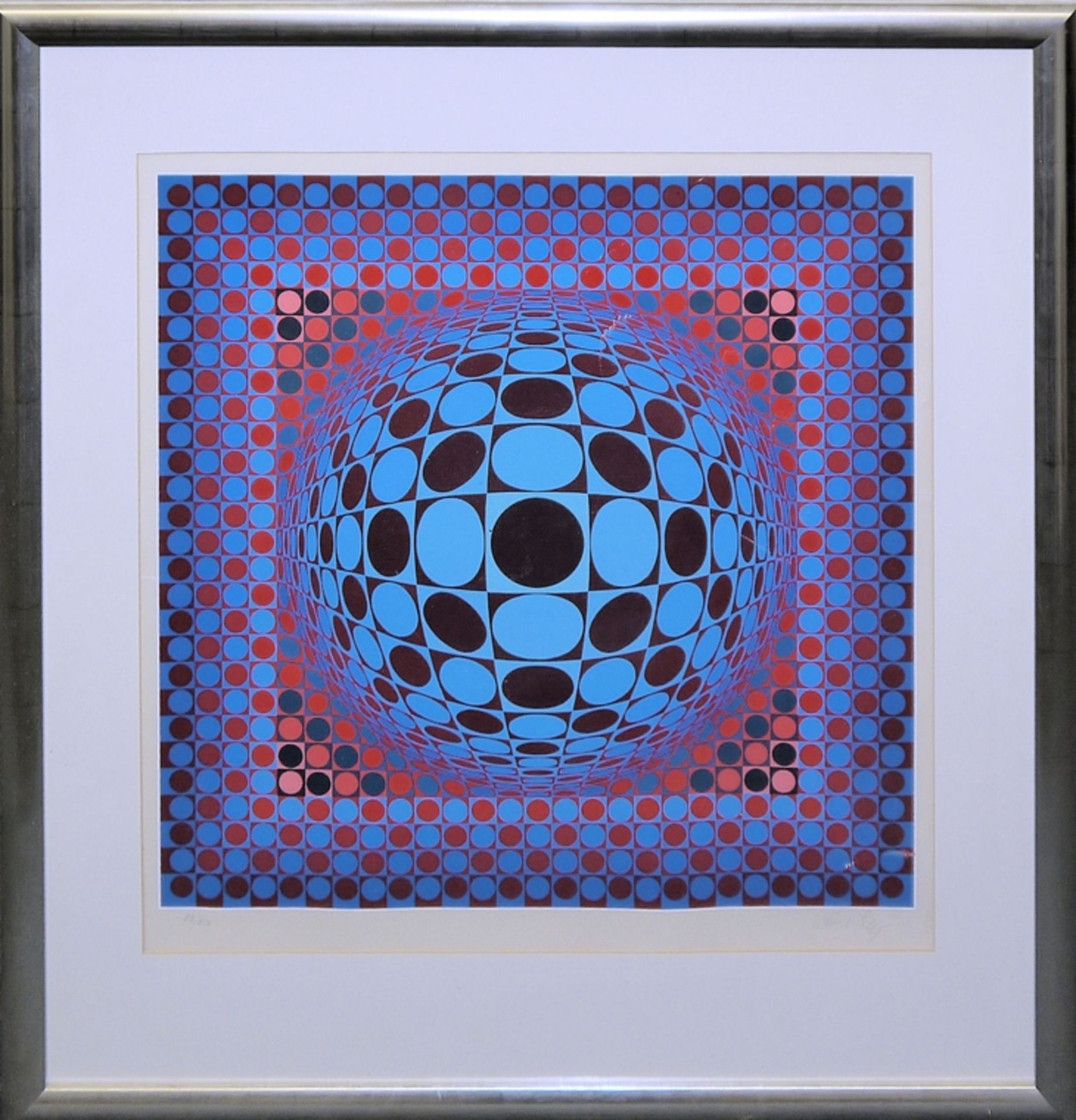 Victor Vasarely, "Hang", großer signierter Farbsiebdruck von 1979, gerahmt