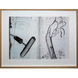 Sigmar Polke, o.T. (Spazierstock), signierter Farboffset von 1985, gerahmt