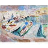 Manfred Henninger, Hafen, 2 signierte Aquarelle