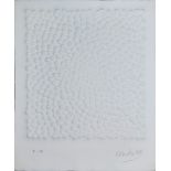 Günther Uecker, "Wind", signierter Nagel-Prägedruck von 1989