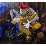 Peter Angermann, "Höhere Gewalt", großformatiges Ölgemälde von 1982