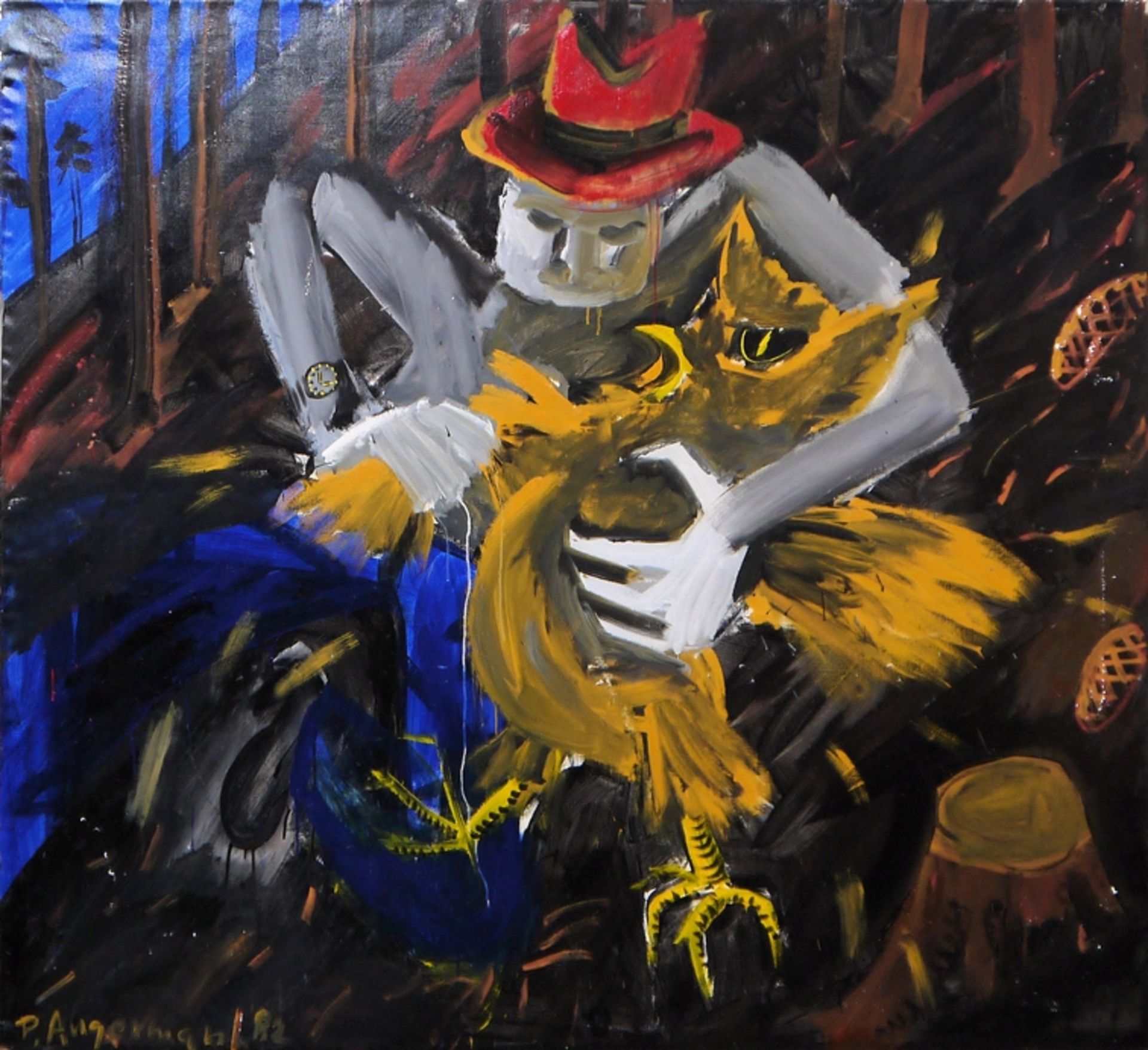 Peter Angermann, "Höhere Gewalt", großformatiges Ölgemälde von 1982