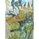 Marlise Klock, "Schilfblumen", Gouache & "Auf dem Balkon", Mischtechnik, gerahmt