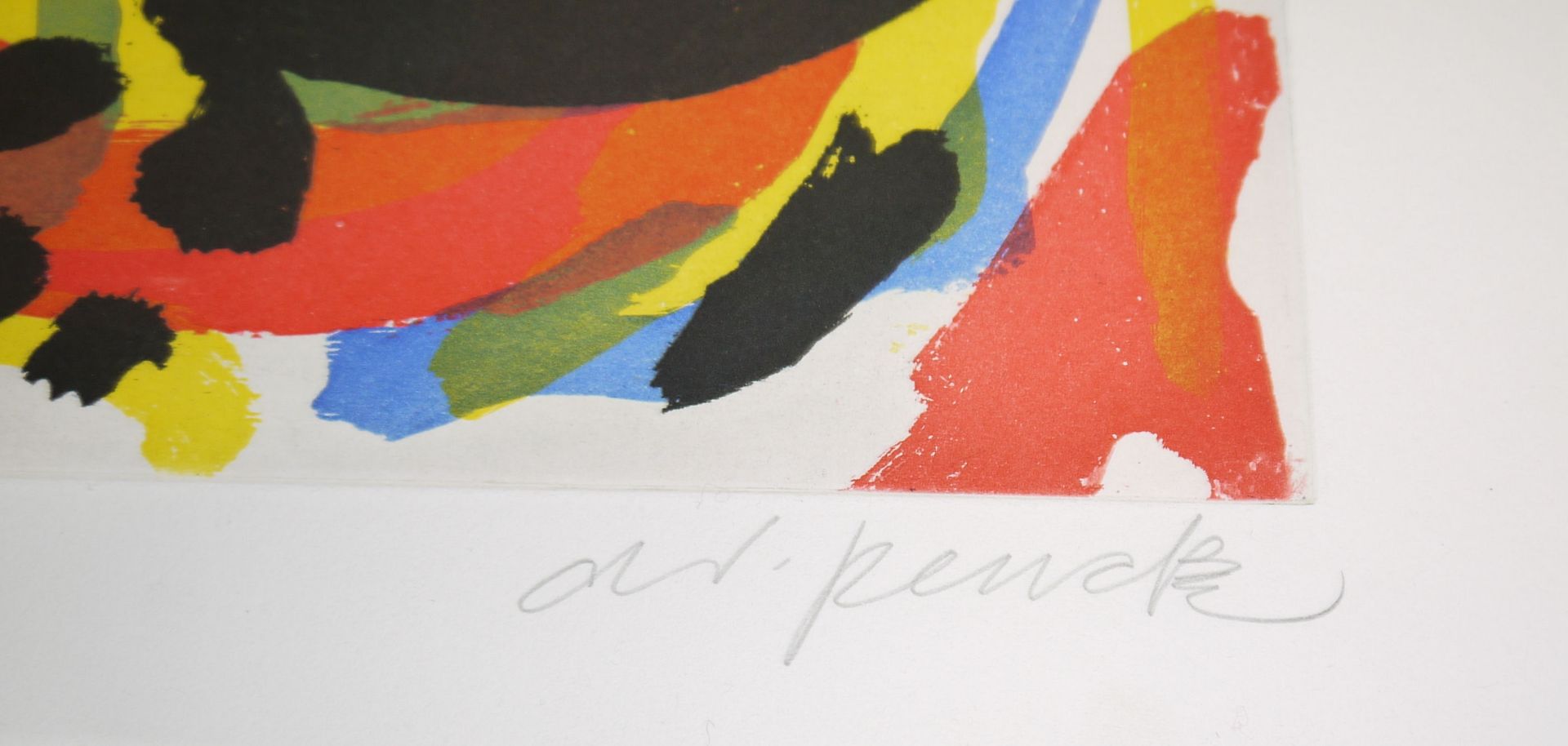 A.R. Penck, Komposition mit Figuren, große signierte Farbradierung aus der "Berlin-Suite" von 1990 - Bild 2 aus 2