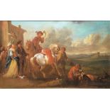 Philips Wouwerman Werkstatt/ Umkreis, Jagdgesellschaften, Paar Gegenstücke, Ölgemälde, gleich alt g