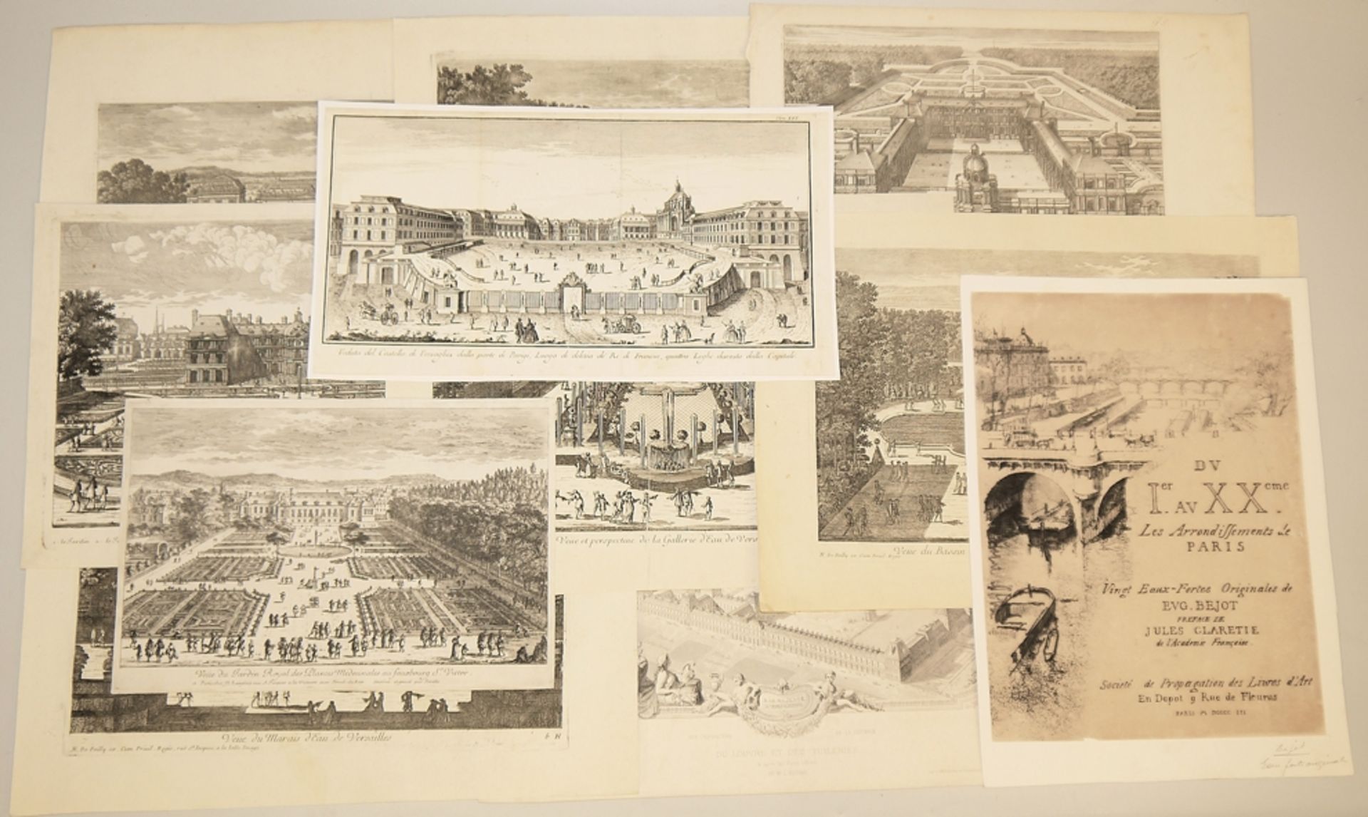 Paris & Versailles, 19 Kupferstiche & Radierungen des 17. Jhs., Nicolas de Poilly, Adam Perelle u.a - Bild 3 aus 4