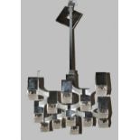 Gaetano Sciolari, Pendelleuchte "Cubic", Italien 1970er Jahre