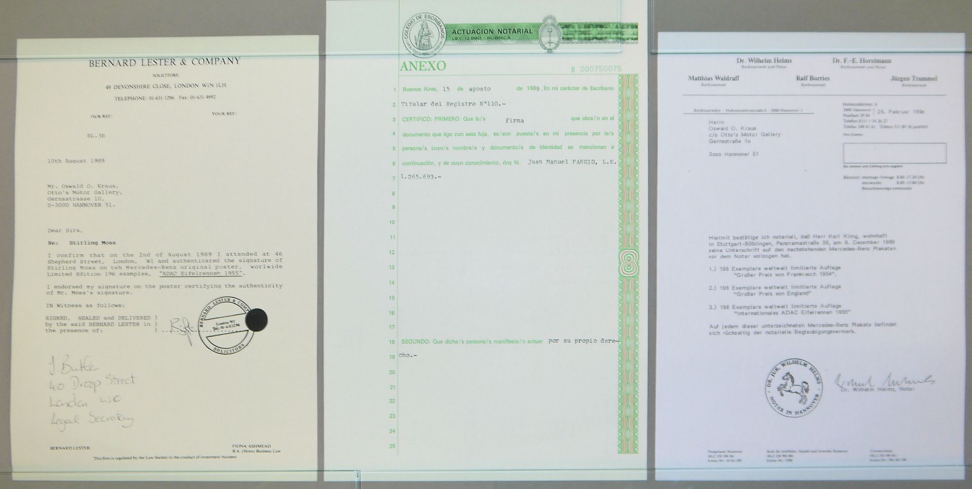 Mercedes-Benz Rennplakat von Hans Liska, "Doppelsieg im Großen Preis von Frankreich 1954", Lithogra - Bild 4 aus 4