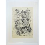 Willi Müller-Hufschmid, "Blumen", abstrakte Tuschezeichnung, gerahmt