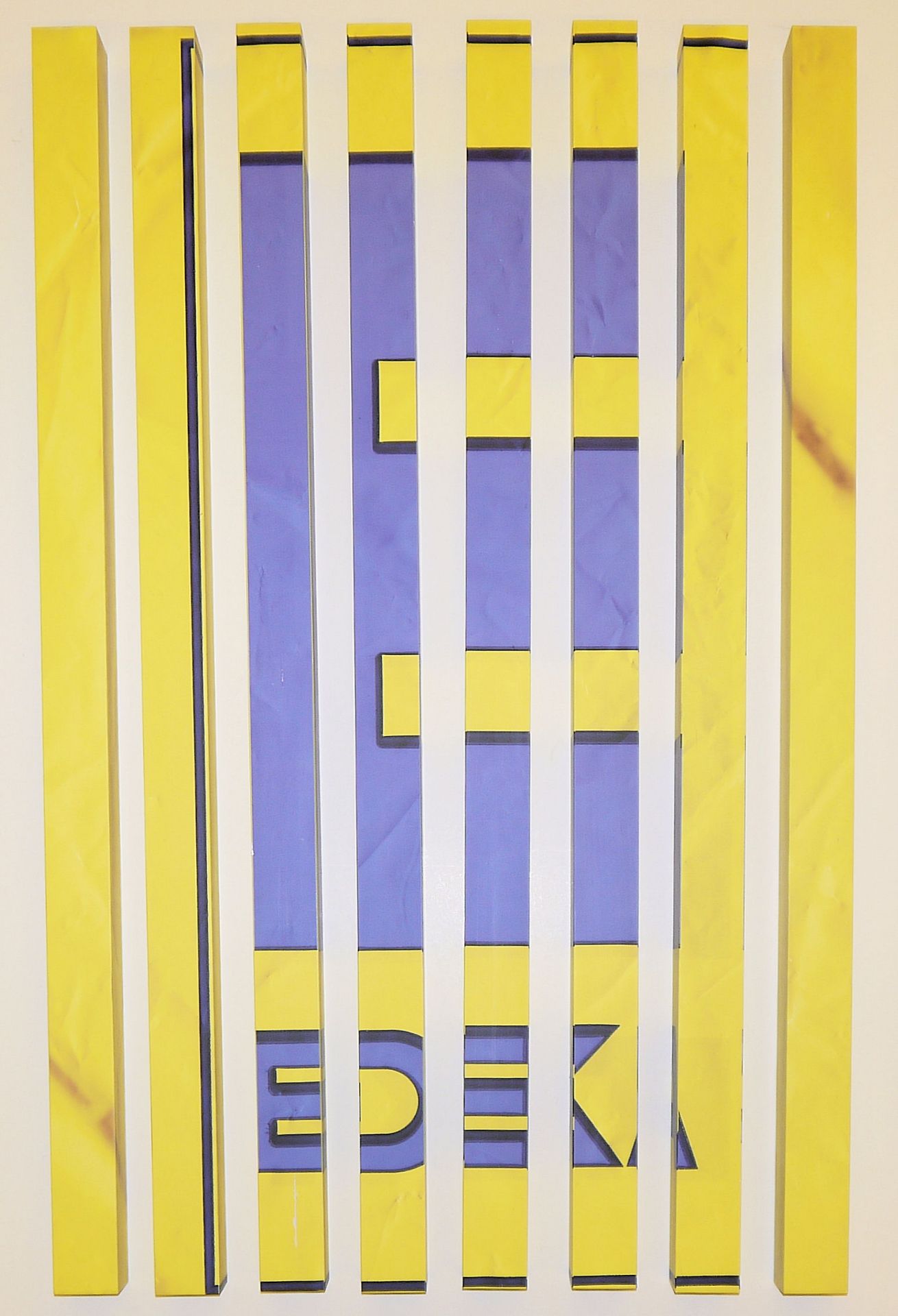 Dennis Loesch, EDEKA, Wandobjekt, Inkjet-Print auf Aluminiumstäben von 2014