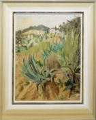 Wilhelm Bartsch, Südländische Landschaft mit Kakteen und Agaven, Ölgemälde, gerahmt