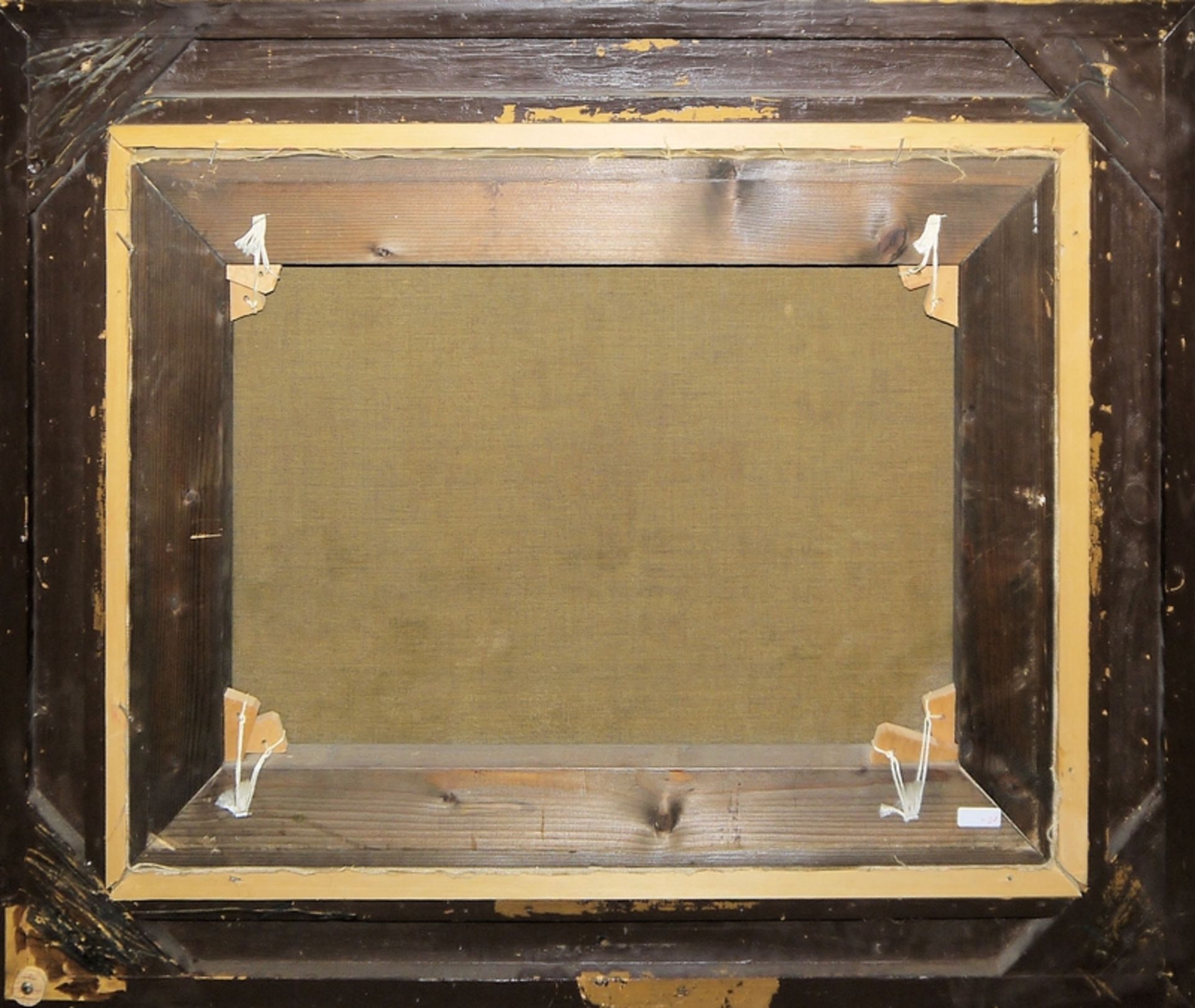 2 x unleserlich sign. Landschaftsgemälde mit Personen, wohl Niederlande um 1880/ 1900, beide in alt - Bild 6 aus 6