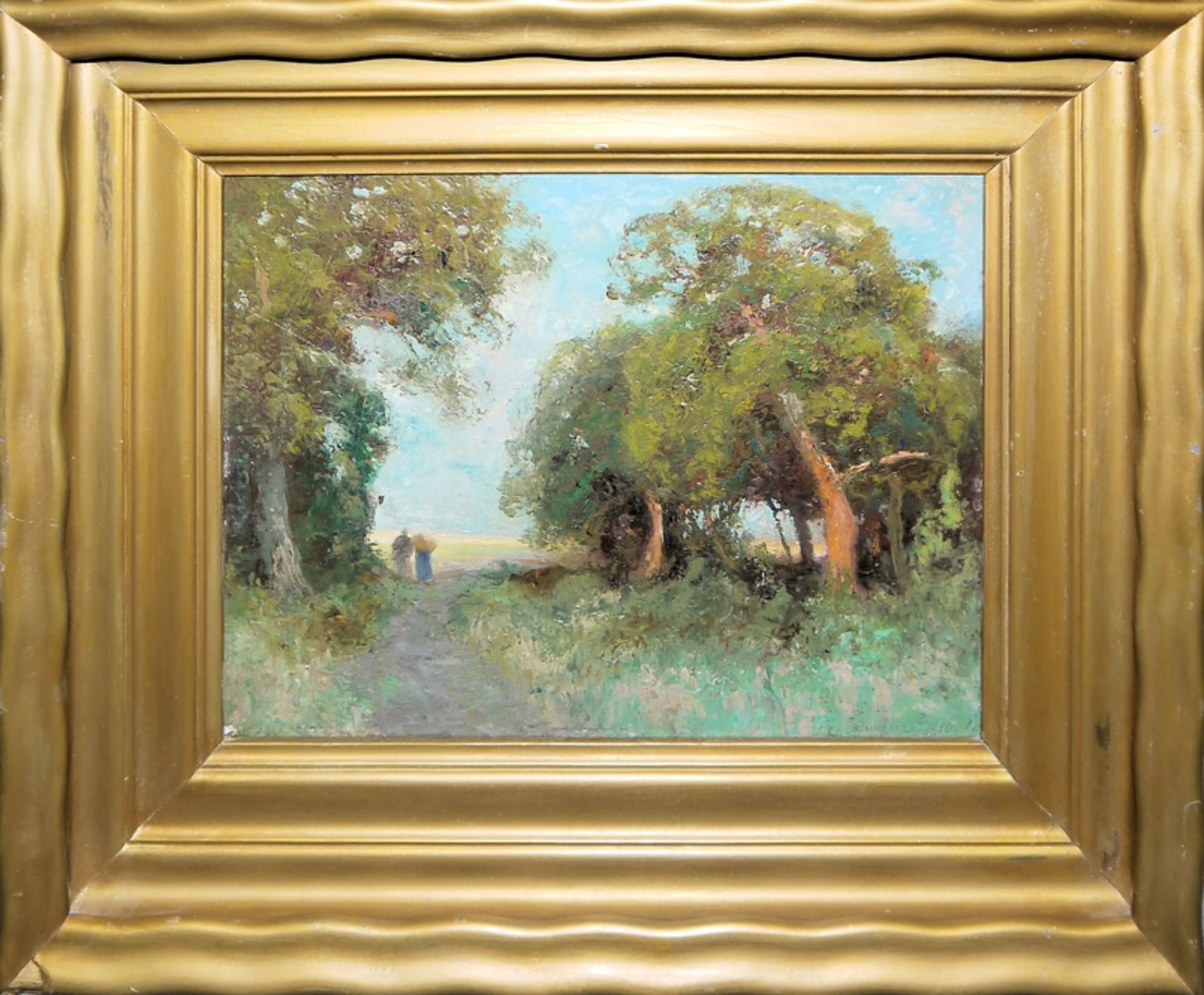Friedrich Wilhelm Schwinge, Sommerlandschaft von 1910, Ölgemälde, gerahmt - Bild 2 aus 4