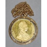 Goldmünze Franz Josef I. Österreich 4 Dukaten als Anhänger an Kette