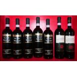 7 Flaschen italienischer Rotwein, Vino Nobile di Montepulciano 1999 und 2001