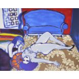 Corneille, "Conversation", signierte Farblithographie von 1980