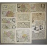 Sammlungsnachlass mit 14 kolorierten Kupferstich-Landkarten, 17./18. Jh., dabei 2 x Willem Janszoon