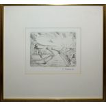 Erich Heckel, Hafeneinfahrt, signierte Radierung von 1916, gerahmt