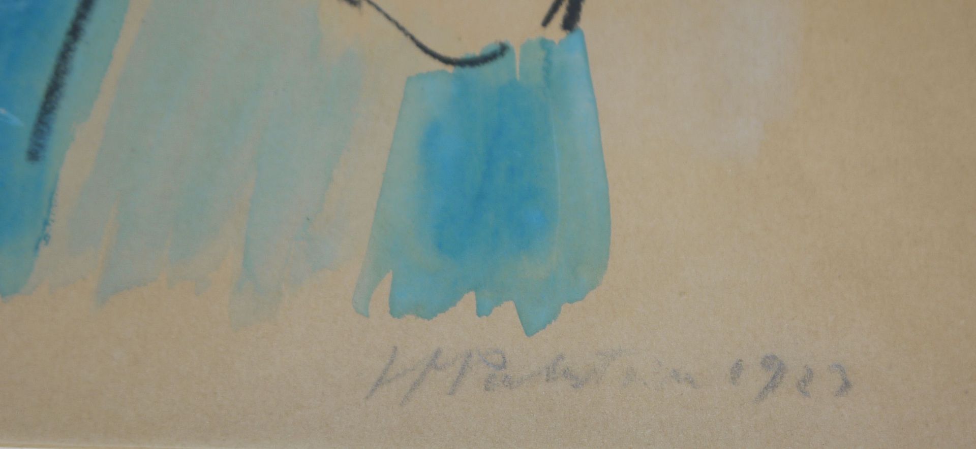 Max Pechstein, Überlegende, aquarellierte Lithografie, signiert, 1923 - Bild 3 aus 3