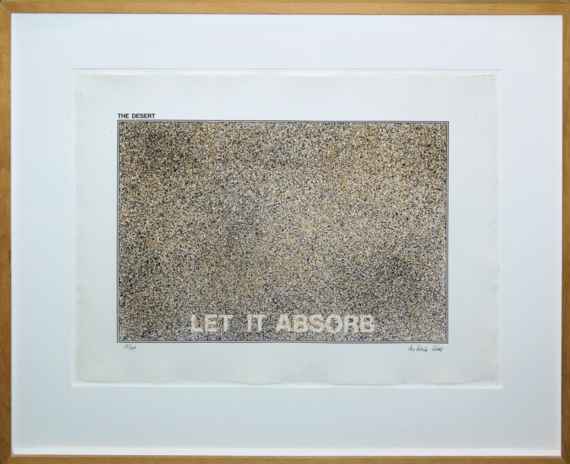 Antonio Dias, "The Desert- Let it absorb", signierter Farbsiebdruck von 1975, gerahmt