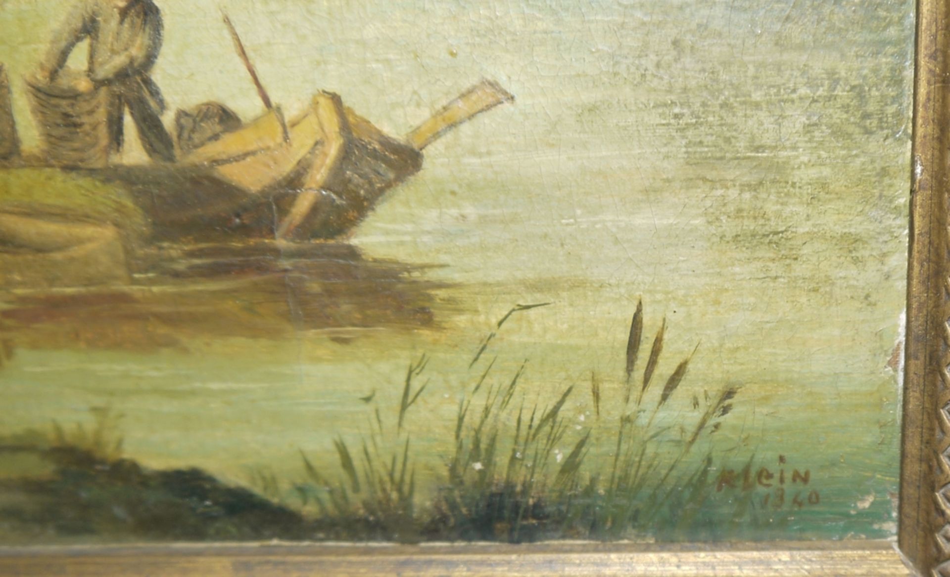 Carl Millner & Wilhelm Klein, Landschaften, 2 Ölgemälde 19. Jh., unrest. Speicherfunde, beide alt g - Bild 6 aus 8