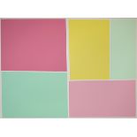 Sarah Pelikan, 4 "Farbplattenräume", vier größere sign. Farbsiebdrucke
