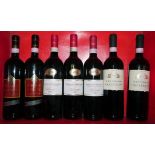 7 Flaschen italienischer Rotwein, Brunello di Montalcino 2000-2007