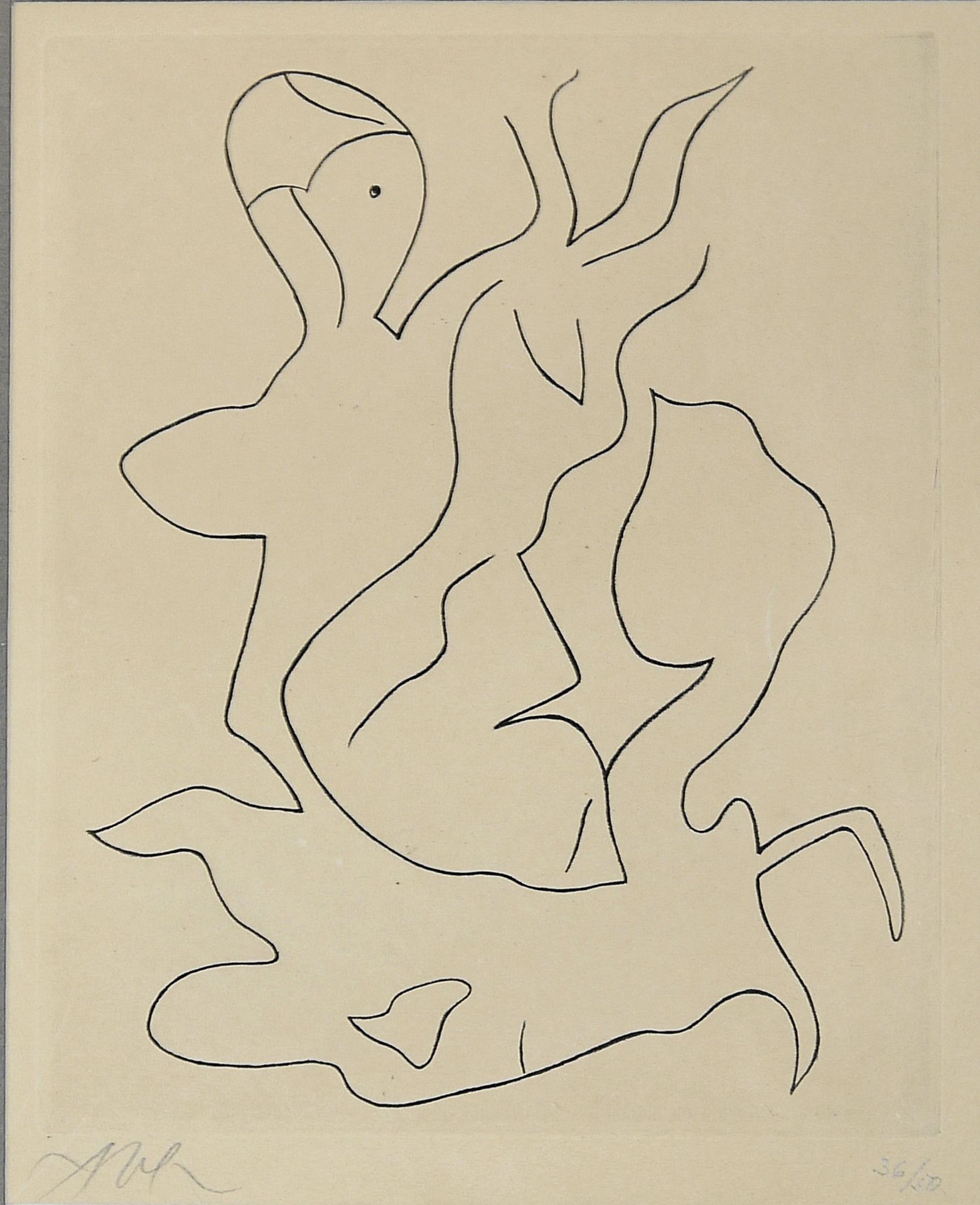 Hans Arp, Paroles Peintes II, signierte Radierung von 1965