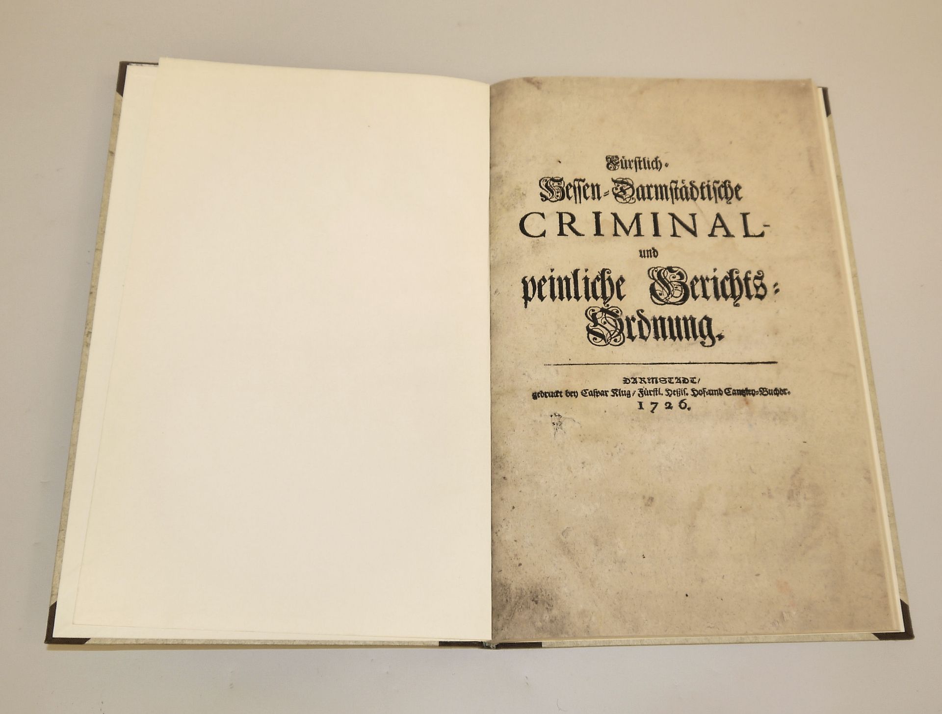 Fürstlich-Hessen-Darmstädtische Criminal- und peinliche Gerichts-Ordnung, 1726