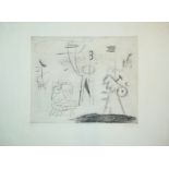 Willi Baumeister, "Zwei Weltalter", signierte Kaltnadelradierung von 1947 