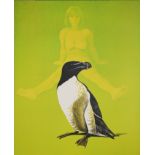 Mel Ramos, "Annie and The Auk", aus: Leta And The Swan Suite, signierte Farblithographie von 1969