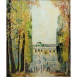 René Clarot, Schloss Sans Soucis, Ölgemälde, gerahmt