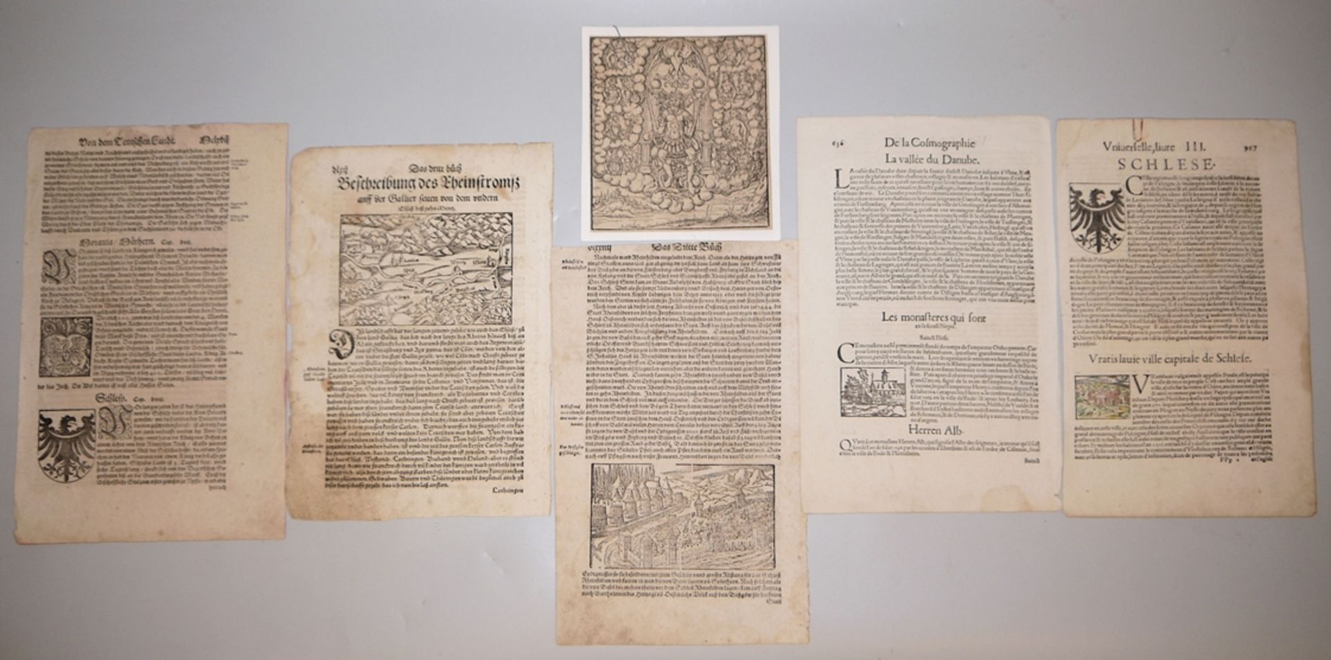 Sebastian Münster, 24 Blätter aus unterschiedlichen Ausgaben seiner "Cosmographia" des 16. Jh. mit  - Bild 2 aus 2