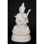 Buddha Vajradhara in Yab-Yum, Blanc de Chine Porzellan aus Dehua, China 20. Jh.