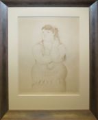 Fernando Botero, Mujer Fumando, aus: Dessins et Aquarelles, signierte Farboffsetlithographie von 19
