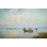 Erwin Kettemann, Fischer auf dem Chiemsee, Ölgemälde